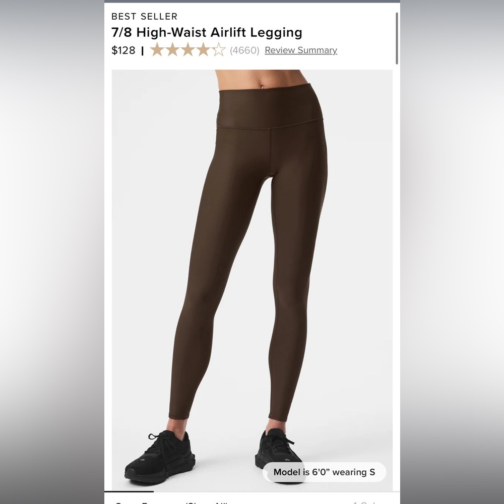ALO - 7/8 High-Waist Airlift Legging - L - Hot Cocoa